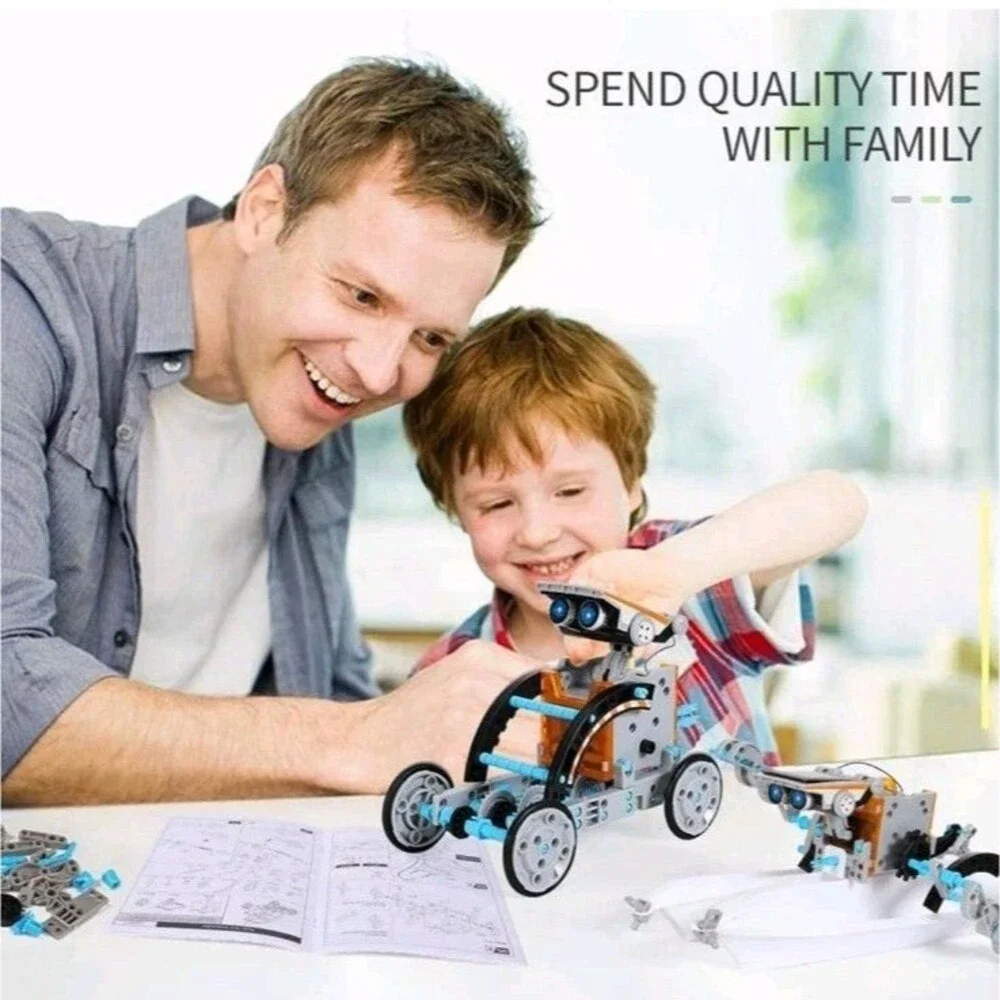 NEW-Science STEM Solar Powered Robot Kit 12-in-1 Science Toys for Kids Age 8+